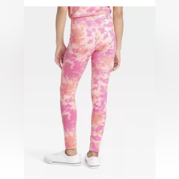 NEW Girls Leggings Cat & Jack Pink tie dye stretch Various Sizes, NWT. 2 pair - Picture 3 of 5